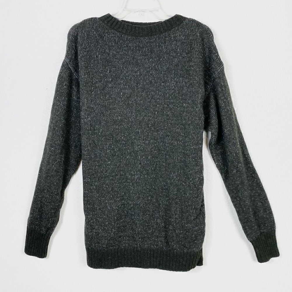 Muji Green Wool Blend Knit Crewneck Sweater